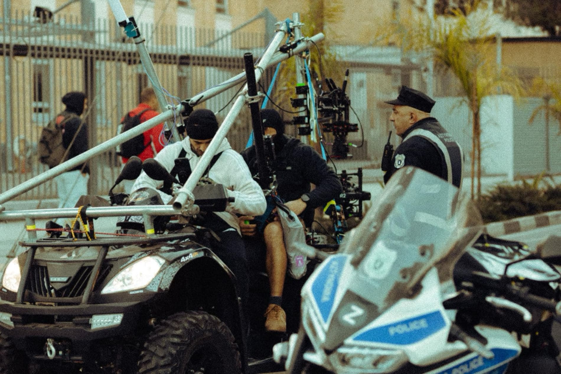 A custom quad-bike camera rig covering the Quantum Nicosia Marathon live for television, built by Backlight Media