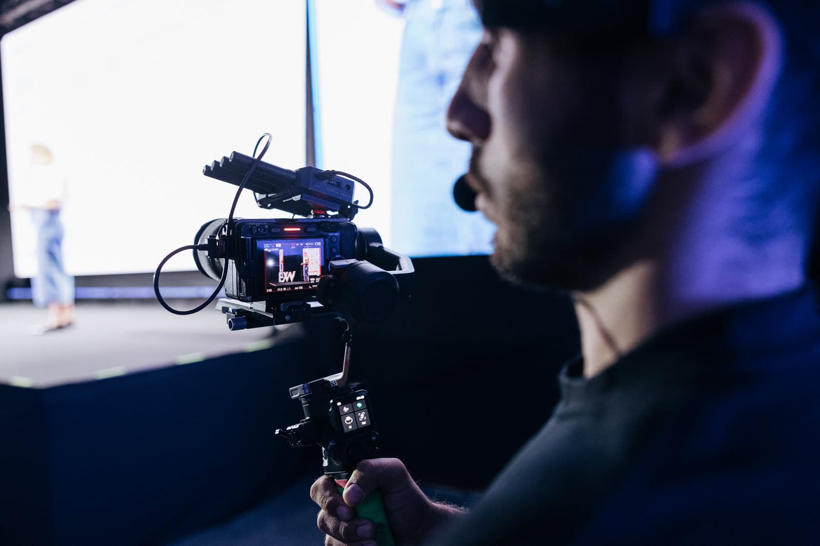 Backlight Media broadcast operator running live camera coverage